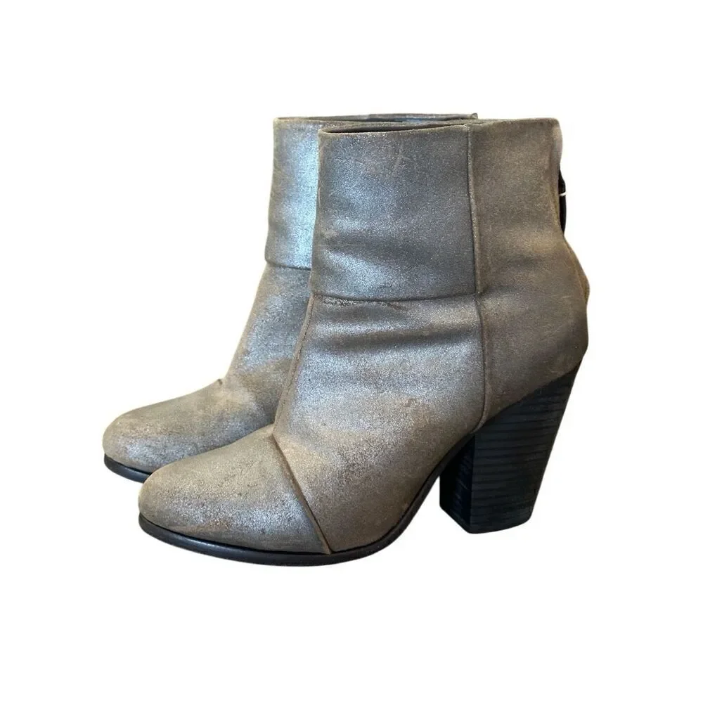 rag & bone Classic Newbury Bootie in Metal Taupe  Euro Size 36.5 US Size 6.5